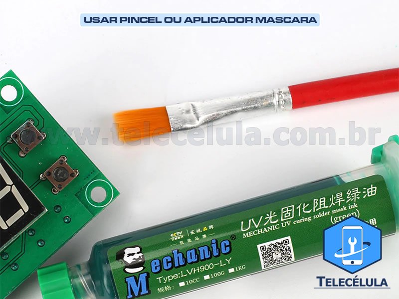 Sem Imagem - TINTA PARA MASCARA DE SOLDA UV (SOLDER MASK) FONEKONG PRETA ALTA PERFORMANCE APPLE IPHONE