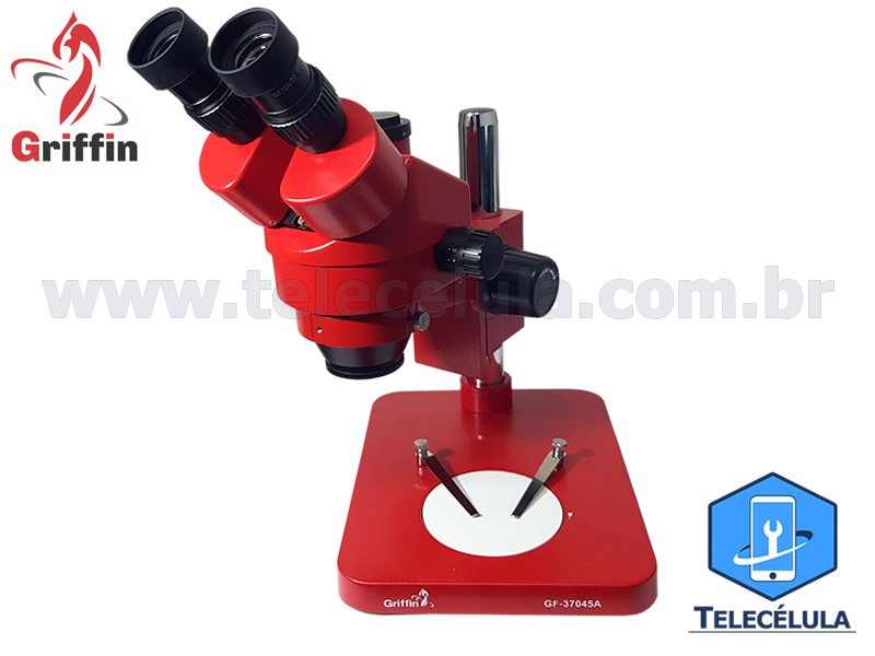 Sem Imagem - MICROSCPIO TRINOCULAR PROFISSIONAL GRIFFIN GF37045A VERMELHO COM SADA CMERA