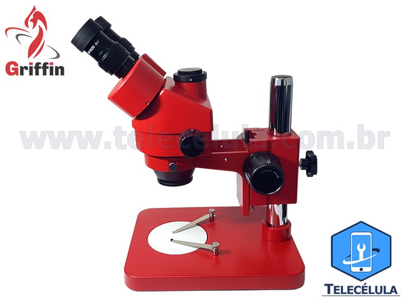 Sem Imagem - MICROSCPIO TRINOCULAR PROFISSIONAL GRIFFIN GF37045A VERMELHO COM SADA CMERA