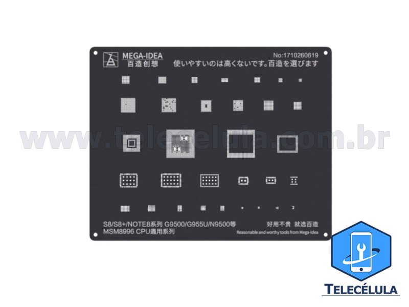 Sem Imagem - STENCIL QIANLI IBLACK NORMAL CPU REBALLING COMPATVEL SAMSUNG S8, S8+, NOTE8 PROFISSIONAL