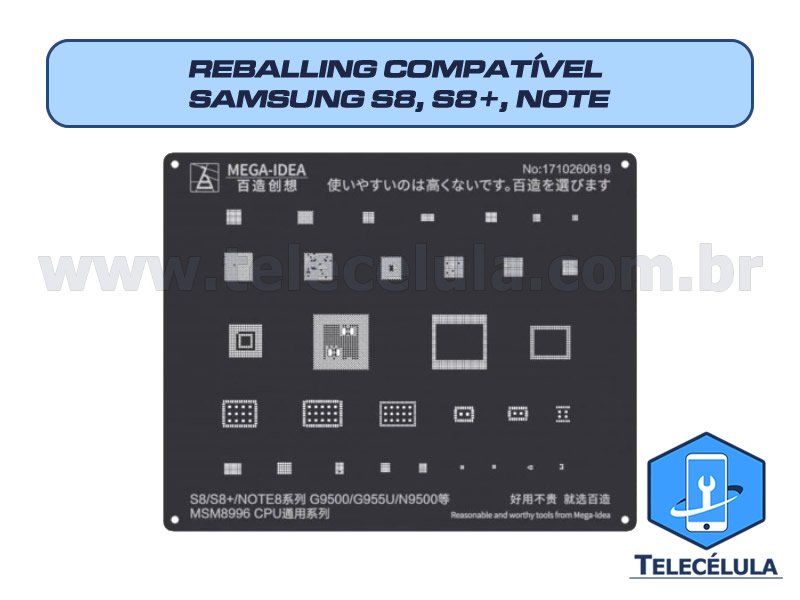 Sem Imagem - STENCIL QIANLI IBLACK NORMAL CPU REBALLING COMPATVEL SAMSUNG S8, S8+, NOTE8 PROFISSIONAL