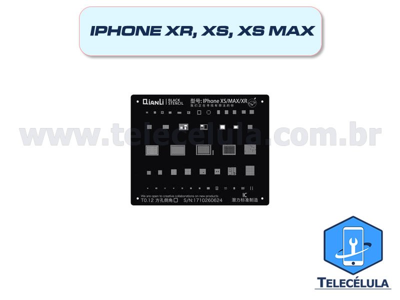 Sem Imagem - STENCIL QIANLI IBLACK NORMAL IC REBALLING COMPATVEL IPHONE XR, XS, XS MAX PROFISSIONAL