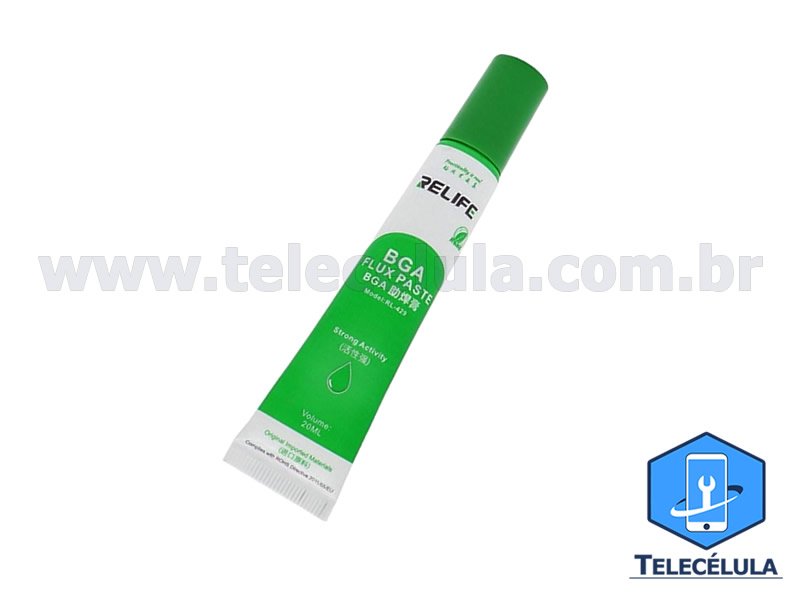 Sem Imagem - FLUXO DE SOLDA PASTOSO RELIFE RL429, RL-429 20ML RETRABALHO BGA REBALLING PROFISSIONAL