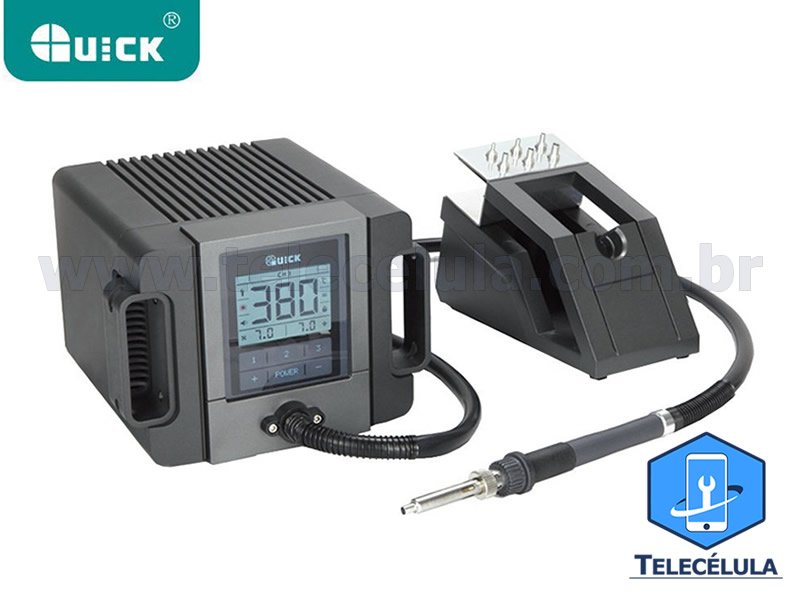 Sem Imagem - ESTA��O SOLDA AR QUENTE AJUST�VEL DIGITAL QUICK TR1100 PROFISSIONAL 3 CANAIS PROGRAM�VEIS ESD - 220V