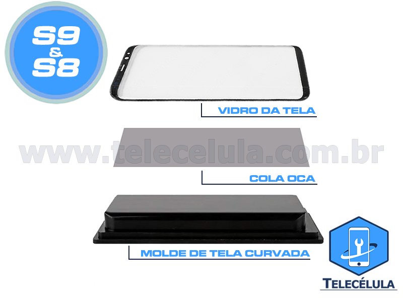 Sem Imagem - MOLDE SILICONE PARA MONTAGEM LENTE, VISOR ( GLASS) DO SAMSUNG S8, S9