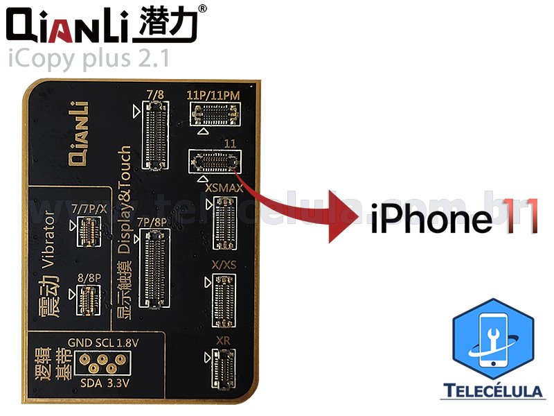 Sem Imagem - ICOPY PLUS 2.1 + PCI BATERIA, LCD FALHA AMBIENTE LIGHT, TRUE TONE, VIBRA 7, 7P, 8, 8P, X, XS,XS MAX