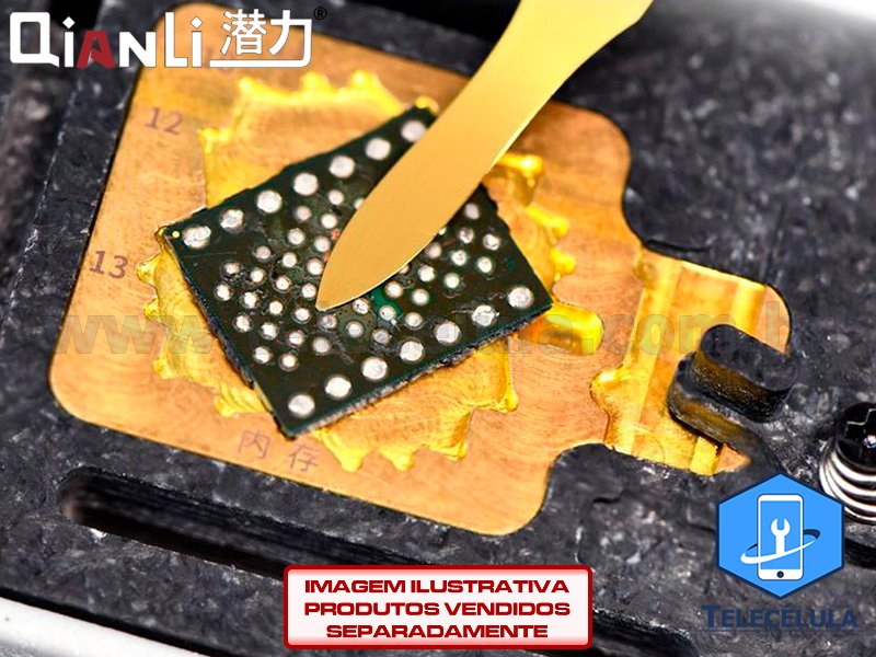 Sem Imagem - KIT DE LMINAS QIANLI 011 PARA RETRABALHO COM CPU- BGA REMOVER RESINA (16 EM 1)