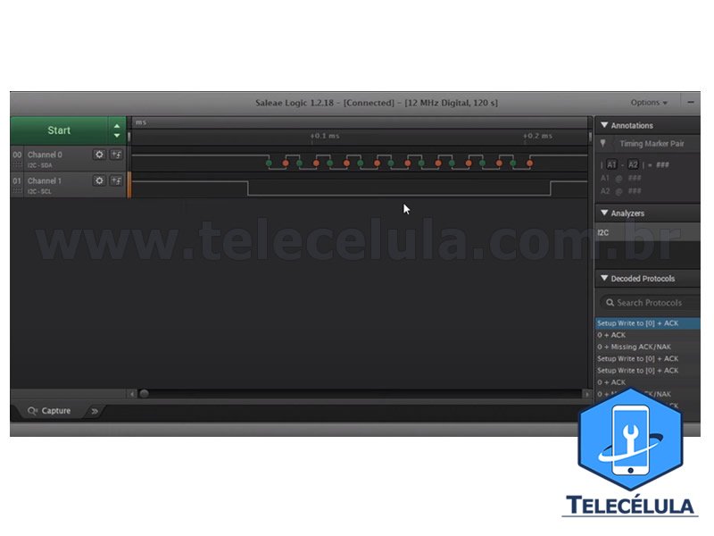 Sem Imagem - ANALISADOR LOGICO 8 CANAIS 24MHZ USB LOGIC ANALYZER SALEAE PARA SMARTPHONE RFFE, I2C, I2S, SWD ETC..