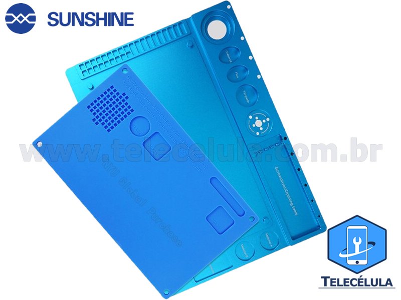 Sem Imagem - BASE DE TRABALHO PARA MICROSCPIO EM ALUMNIO AZUL SUNSHINE SS-004N PROFISSIONAL