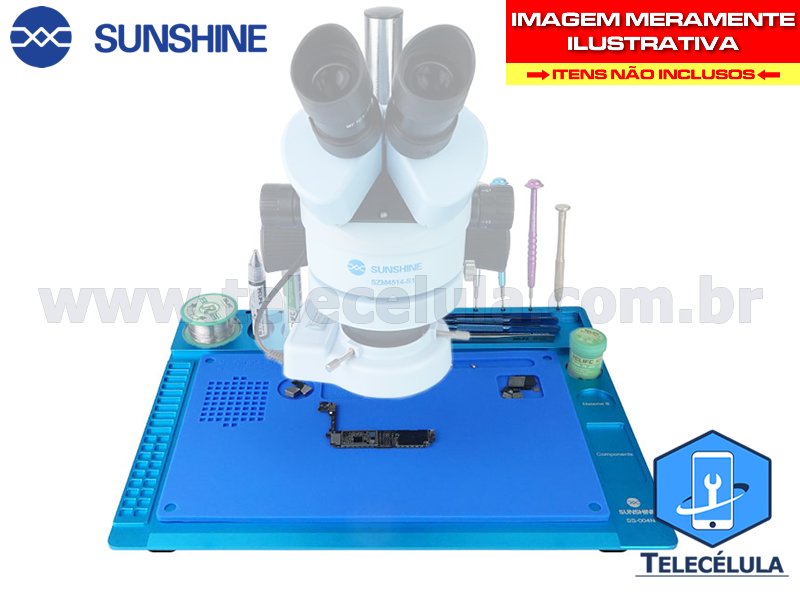 Sem Imagem - BASE DE TRABALHO PARA MICROSCPIO EM ALUMNIO AZUL SUNSHINE SS-004N PROFISSIONAL