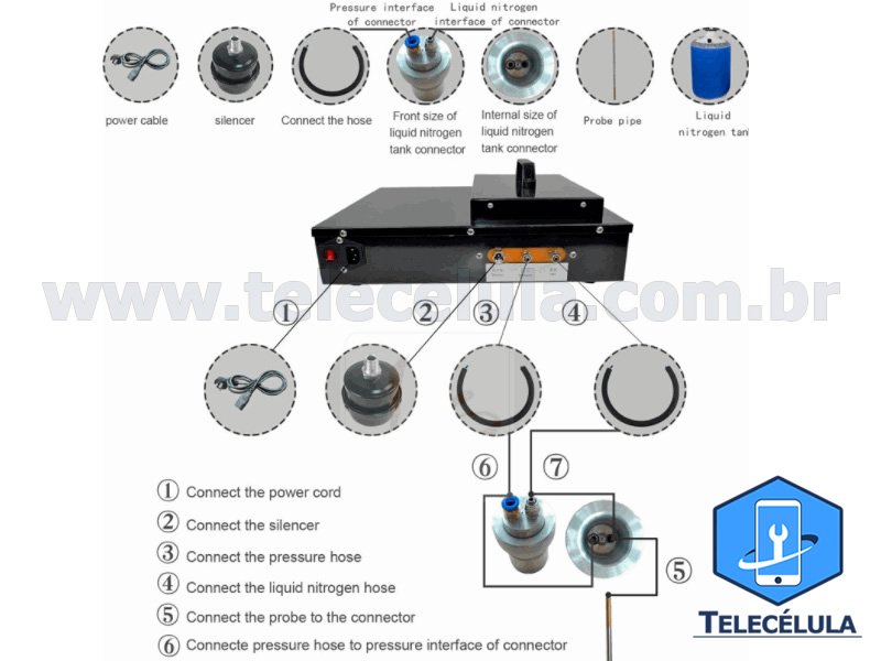 Sem Imagem - SEPARADORA PROFISSIONAL DE LCD, EDGE DO VIDRO FS-06  NITROGNIO LIQUIDO 10L, CILINDRO RECARREGVEL!