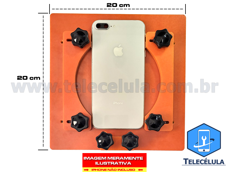 Sem Imagem - SUPORTE PARA TROCA DE TAMPA TRASEIRA IPHONE 8, 8P, X, XS, XS MX, 11, 11 PRO RESISTENTE TEMPERATURA