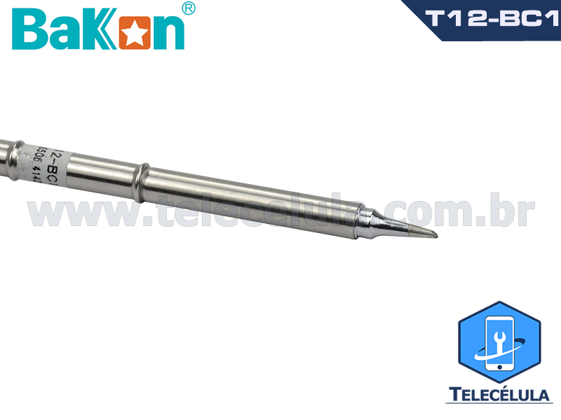 Sem Imagem - PONTA COM RESISTNCIA FERRO DE SOLDA BAKON, SGER, QUICKO, HAKKO T12 BC1, T12-BC1 COMPLETO ORIGINAL