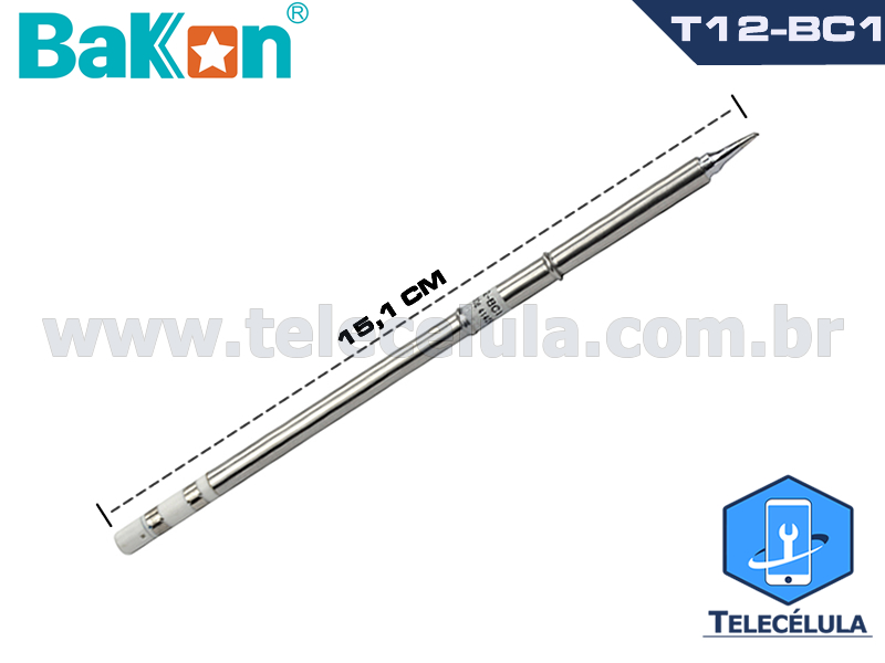 Sem Imagem - PONTA COM RESISTNCIA FERRO DE SOLDA BAKON, SGER, QUICKO, HAKKO T12 BC1, T12-BC1 COMPLETO ORIGINAL