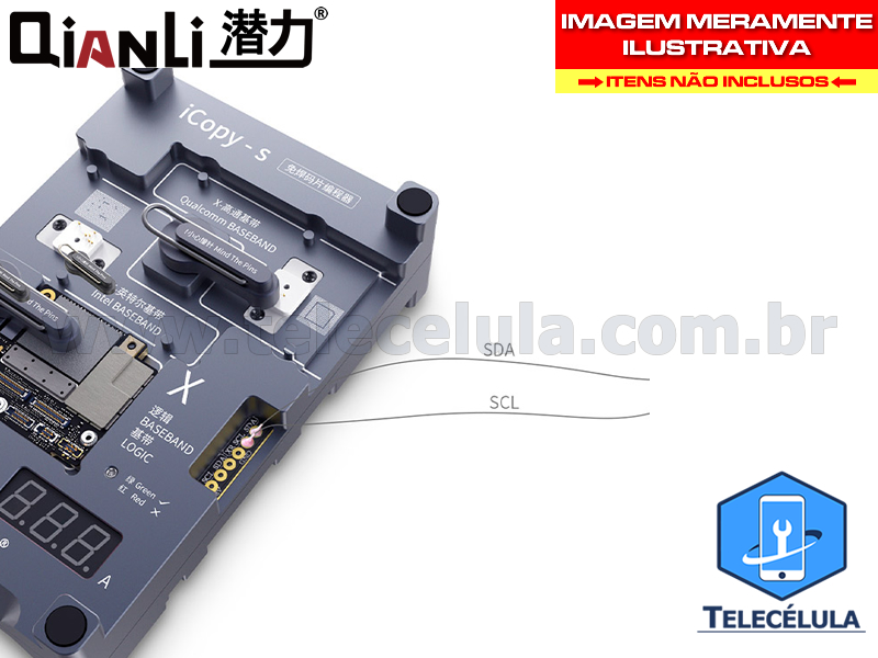 Sem Imagem - NOVO ICOPY-S LEITOR E GRAVADOR DE EEPROM LGICA (4 EM 1) X, XR, XS, XS MX IDEAL PARA SWAP BOARD