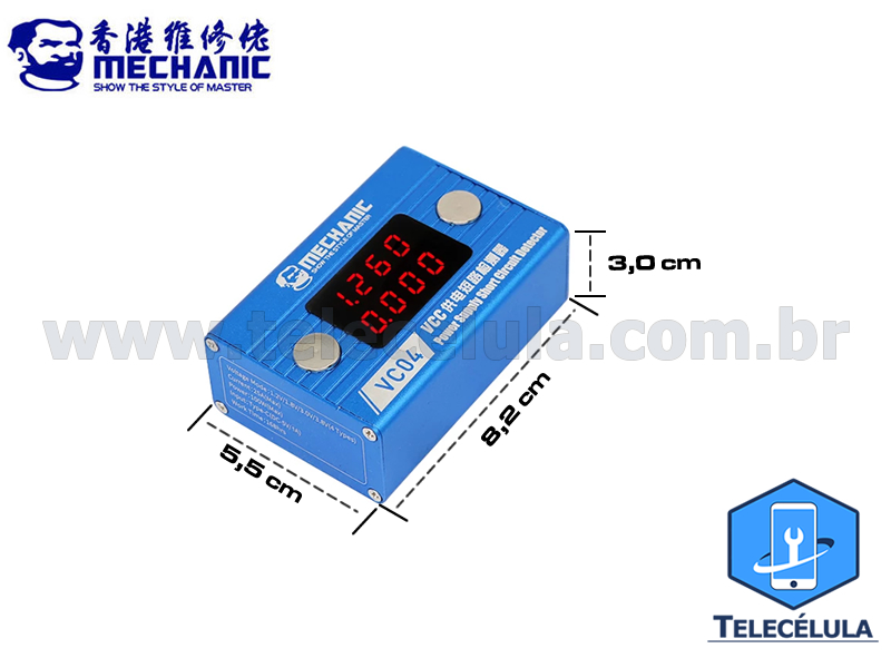 Sem Imagem - NOVO SHORTKILLER MECHANIC VC04 DETECTOR DE CURTO CIRCUITO 1.2V, 1.8V, 3.0V E 3.8V