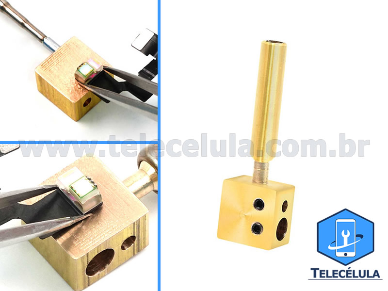 Sem Imagem - PONTAS DE SOLDA MINI ADAPTADOR DE PLATAFORMA DE AQUECIMENTO COBRE PARA JBC C210 C245 936 T12 TS1200