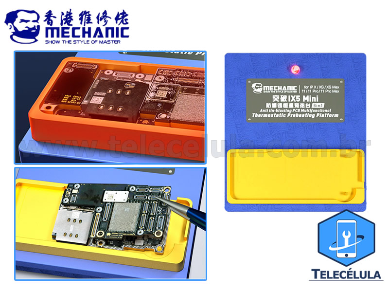 Sem Imagem - BASE DE AQUECIMENTO SOLDA MECHANIC IX5 MINI SUPORTA X, XS, XS MAX, 11, 11 PRO, 11 PRO MAX BIVOLT
