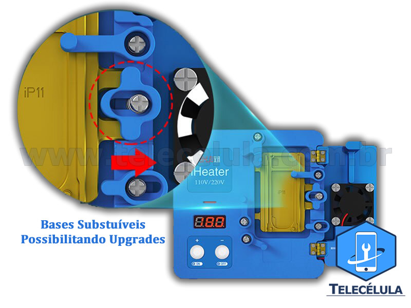 Sem Imagem - ESTA��O DE SOLDA JC IHEATER SEPARADORA INTERPOSER IPHONE X, XS,XS MAX, 11, 11 PRO, 11 PRO MAX BIVOLT