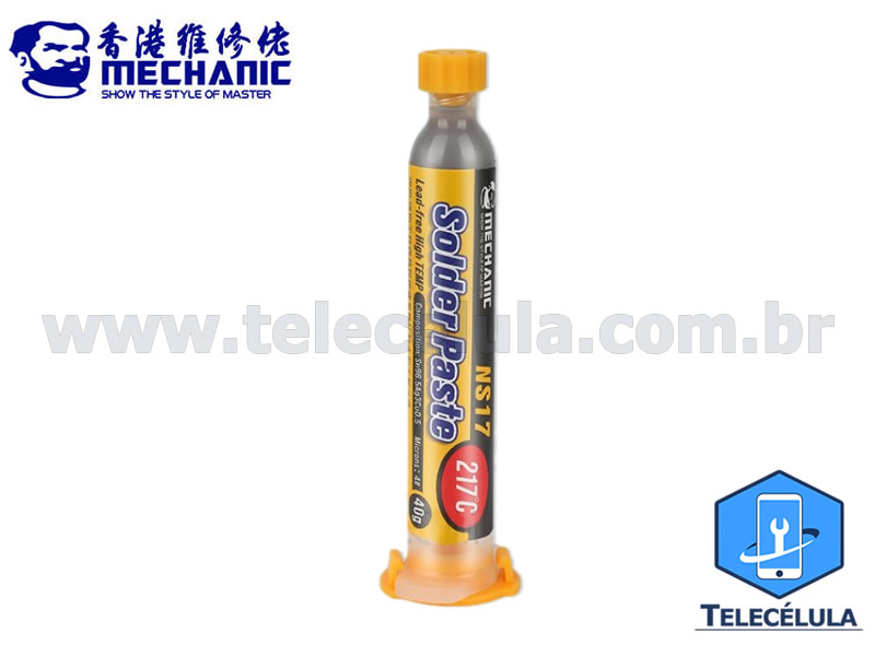 Sem Imagem - SOLDA EM PASTA PARA CPU 217 GRAUS NS17 BGA REBALLING MECHANIC NS-17 COM 40 GRAMAS STARLINK