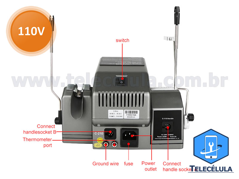 Sem Imagem - ESTAO SOLDA SUGON T-3602, T3602 DUPLA 01 PONTA JBC C210 MINI E 01 PONTA C115 NANO , 120W X 110 VAC