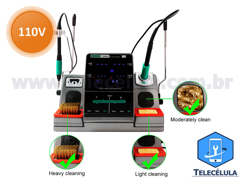 Sem Imagem - ESTAO SOLDA SUGON T-3602, T3602 DUPLA 01 PONTA JBC C210 MINI E 01 PONTA C115 NANO , 120W X 110 VAC