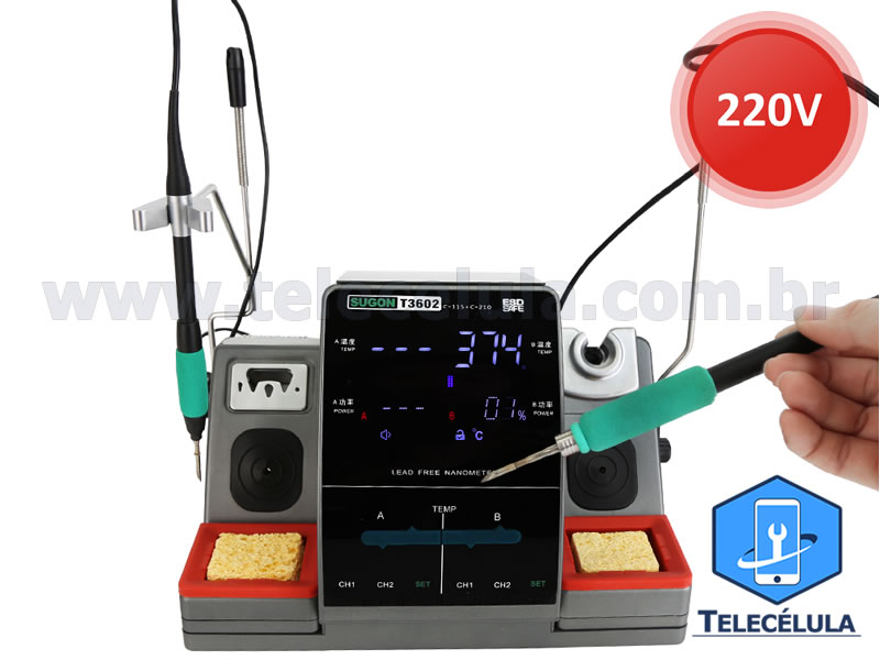 Sem Imagem - ESTAO SOLDA SUGON T-3602, T3602 DUPLA 01 PONTA JBC C210 MINI E 01 PONTA C115 NANO , 120W X 220 VAC