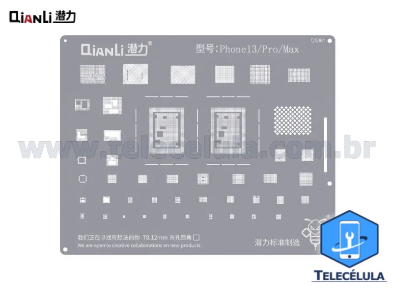 Sem Imagem - STENCIL QIANLI  QS161 PARA NOVOS IPHONE 13, 13 MINI, 13 PRO E 13 PRO MAX 