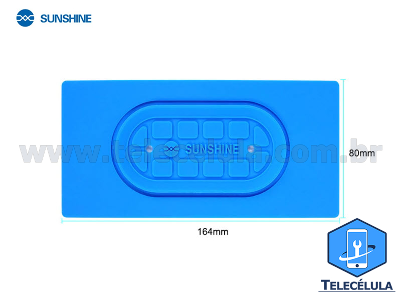 Sem Imagem - MANTA DE SILICONE SUNSHINE RESISTENTE A TEMPERATURA PARA SEPARADORA DE LCD 16.4CM X 8CM AZUL SS004S