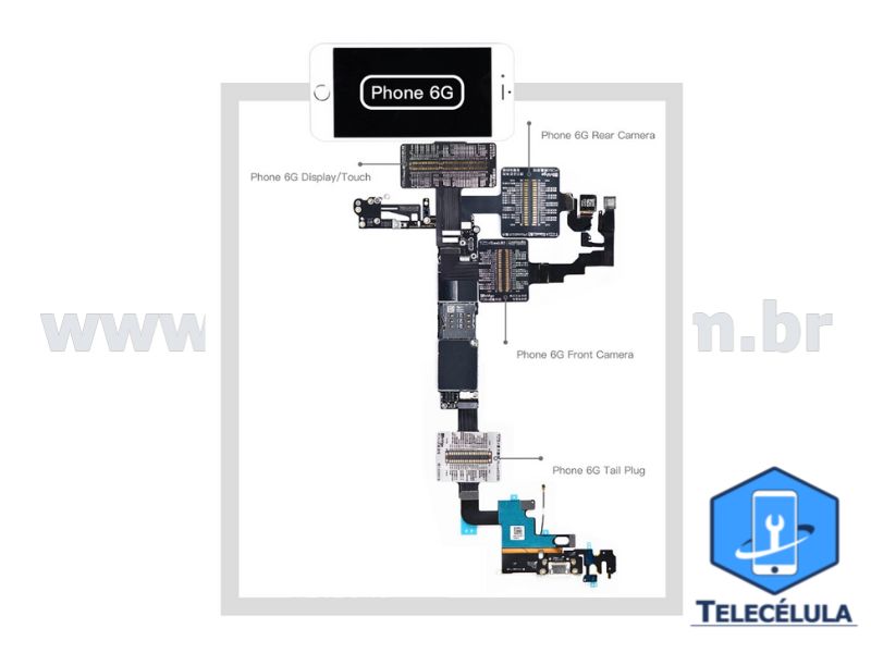 Sem Imagem - KIT FLEX CABLE DE TESTE IBRIDGE (8 EM 1) QIANLI PARA IPHONE 6, 6P, 6S, 6SP, 7, 7P, 8 E 8P