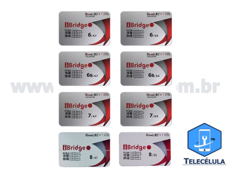 Sem Imagem - KIT FLEX CABLE DE TESTE IBRIDGE (8 EM 1) QIANLI PARA IPHONE 6, 6P, 6S, 6SP, 7, 7P, 8 E 8P