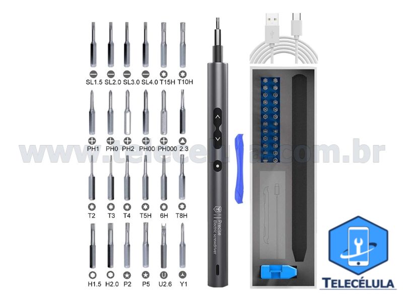 Sem Imagem - PARAFUSADEIRA ELTRICA BATERIA, PRECISE ELECTRIC SCREWDRIVER 28PEAS E MAGNETIZER/ DESMAGNETIZADOR