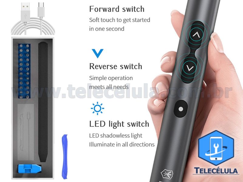 Sem Imagem - PARAFUSADEIRA ELTRICA BATERIA, PRECISE ELECTRIC SCREWDRIVER 28PEAS E MAGNETIZER/ DESMAGNETIZADOR