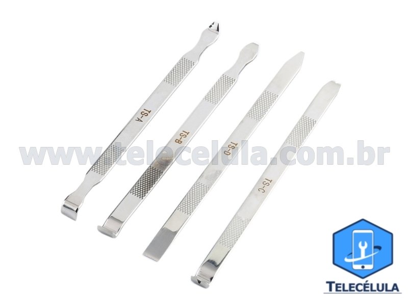 Sem Imagem - KIT DE 04 ESPTULAS CROWBAR EM METAL PARA DESMONTAGEM SMARTPHONES USO GERAL MODELO XHZC - 125