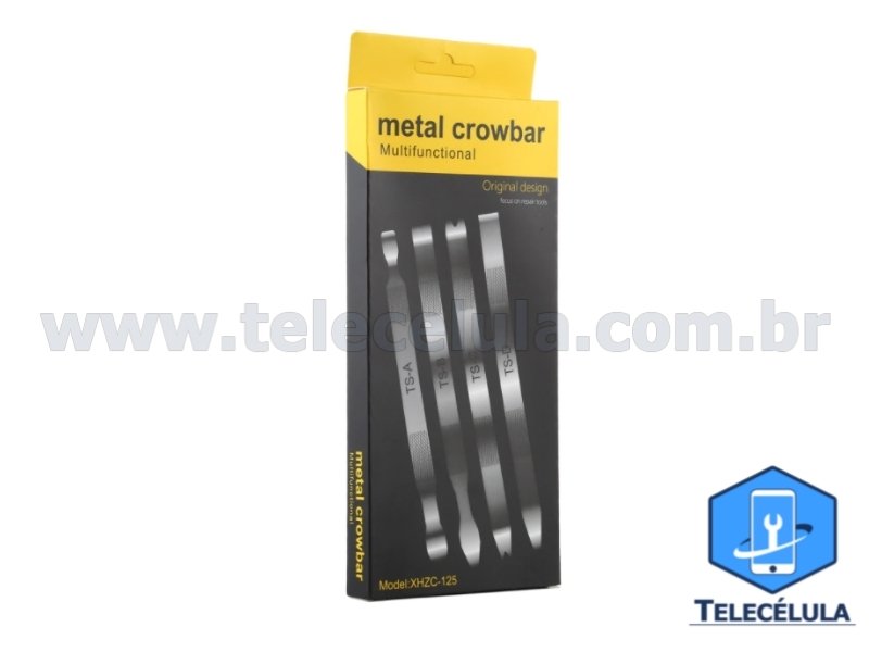 Sem Imagem - KIT DE 04 ESPTULAS CROWBAR EM METAL PARA DESMONTAGEM SMARTPHONES USO GERAL MODELO XHZC - 125