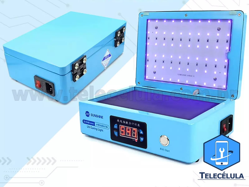 Sem Imagem - ESTUFA LED UV PROFISSIONAL SUNSHINE SS918B MINI CURA COLA UV 30 WATTS BIVOLT