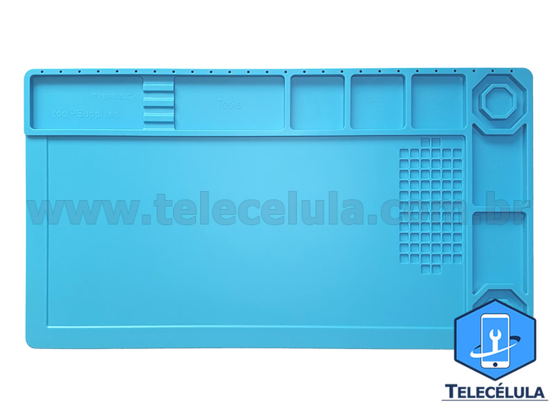 Sem Imagem - MANTA DE SILICONE TE-503 AZUL RESISTENTE A TEMPERATURA E ANTIESTTICA ESD 38CM X 21CM