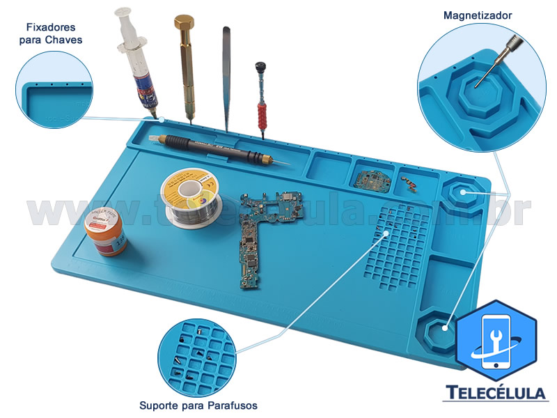 Sem Imagem - MANTA DE SILICONE TE-503 AZUL RESISTENTE A TEMPERATURA E ANTIESTTICA ESD 38CM X 21CM