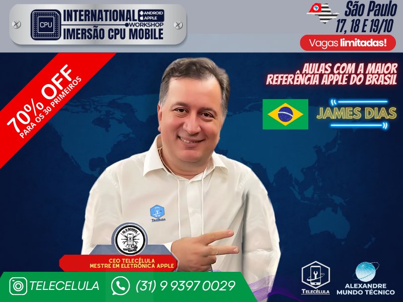 Sem Imagem - WORKSHOP INTERNATIONAL IMERSO CPU MOBILE ANDROID E APPLE 2025 - DIAS 17, 18 E 19/10 EM SO PAULO