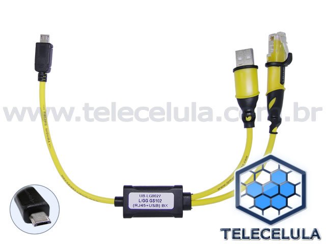 Sem Imagem - CABO DE DADOS LG GS102, A180 CABO RJ45 + USB PARA OCTOPUS, VYGIS, Z3X, POLAR, UB