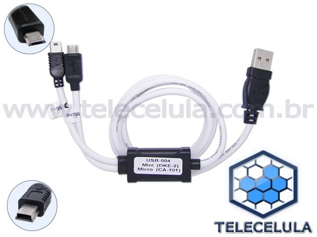 Sem Imagem - CABO DE DADOS (2 EM 1) USB CONECTOR MINI (DKE-2) E MICRO (CA-101) NOKIA!
