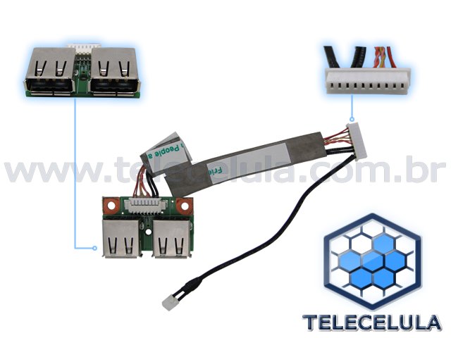 Sem Imagem - CONECTOR USB DUPLO COM PCI E FLEX CABLE DV2000.