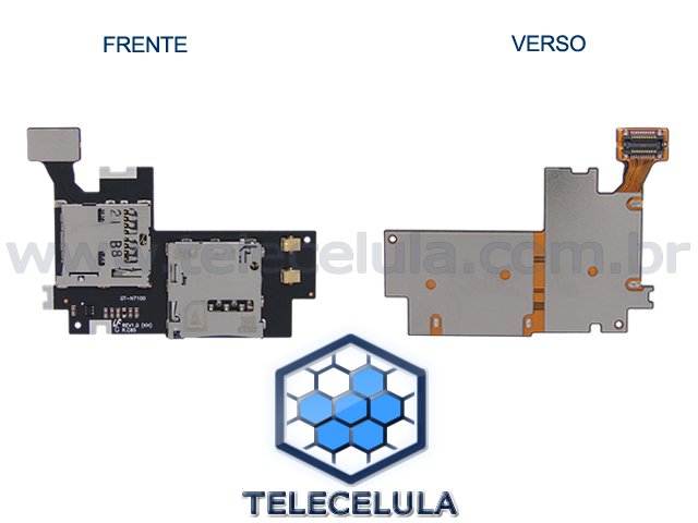 Sem Imagem - FLEX CABLE SAMSUNG N7100 GALAXY NOTE II COM PORTA SIM CARD E CARTO MICRO SD