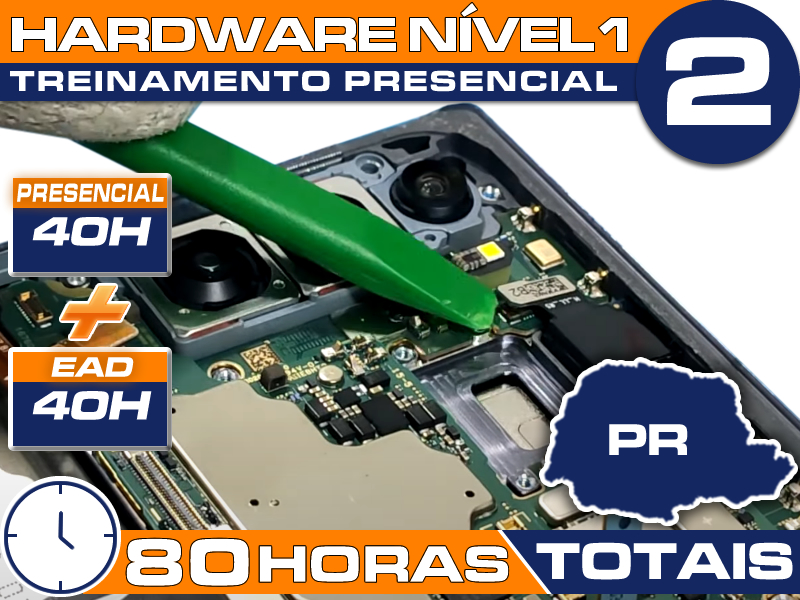 Sem Imagem - CURSO PRESENCIAL FUNDAMENTOS ELETRNICA, MICROSOLDA E CONSERTO SMARTPHONES HARDWARE NVEL 1, 2 - PR