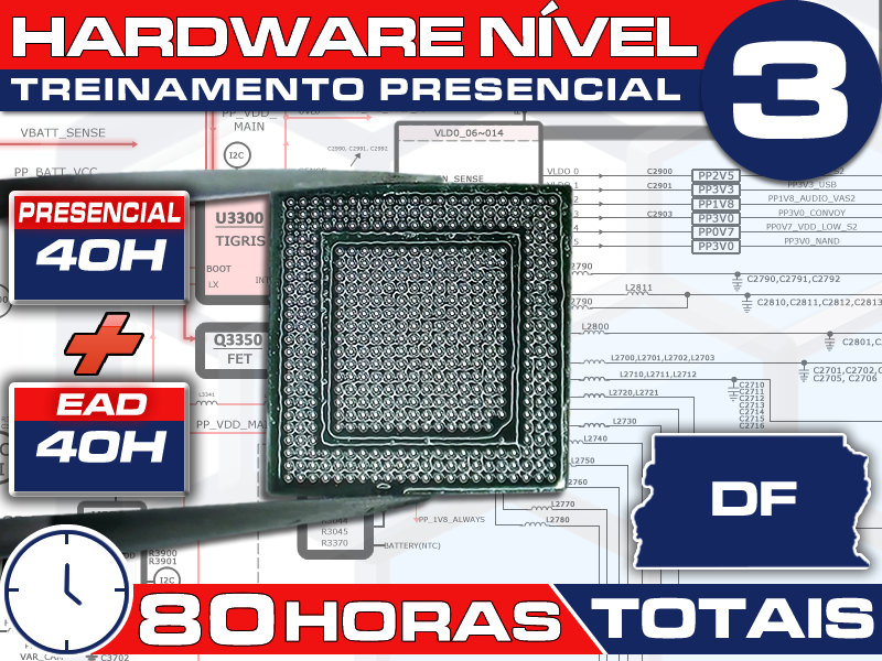 Sem Imagem - CURSO PRESENCIAL 40H AVANADO ELETRNICA, MICROSOLDA E CONSERTO SMARTPHONES HARDWARE NVEL 3 - DF