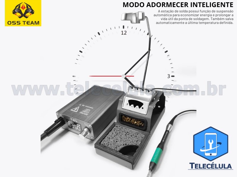 Sem Imagem - FERRO DE SOLDA BIVOLT OSS TEAM NANO T115 MICROCONTROLADO 45W - COMPATVEL PONTAS JBC C115