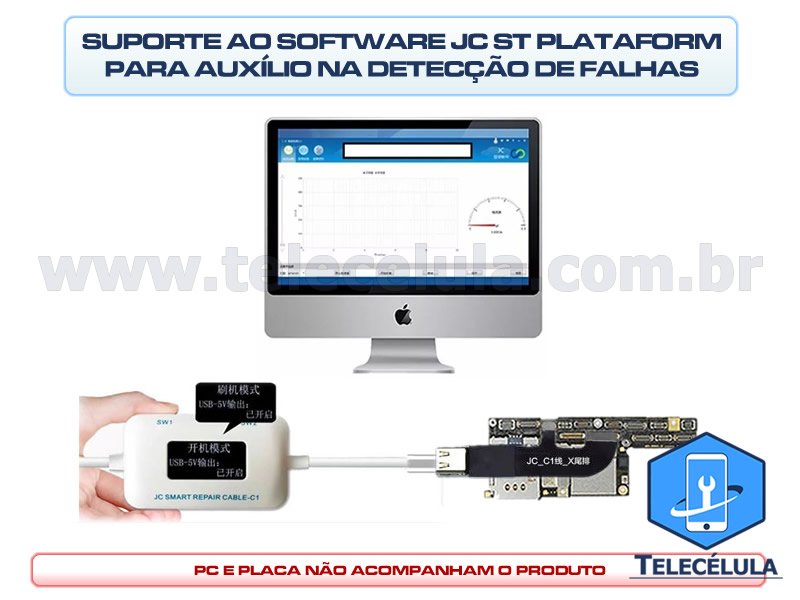 Sem Imagem - JC C1 BOX REPARO DE SOFTWARE INTELIGENTE PARA APPLE IPHONE 6, 6P, 6S, 6S P, 7, 7P, 8, 8P, X, XS, XR