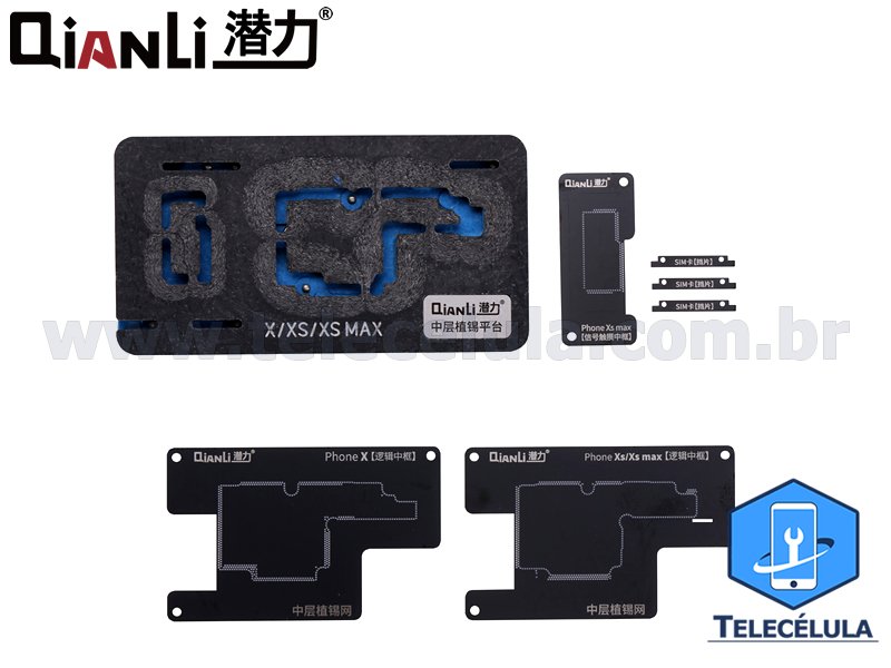 Sem Imagem - MESA REBALLING PROFISSIONAL MAGNTICA PARA IPHONE SERIES X, XS, XS MX STENCIL QIANLI