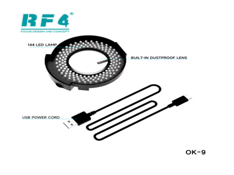 Sem Imagem - LMPADA LED PARA MICROSCPIO RF4 MODELO OK-09 ALTO BRILHO E CONTROLE DE LUMINOSIDADE 144 LEDS