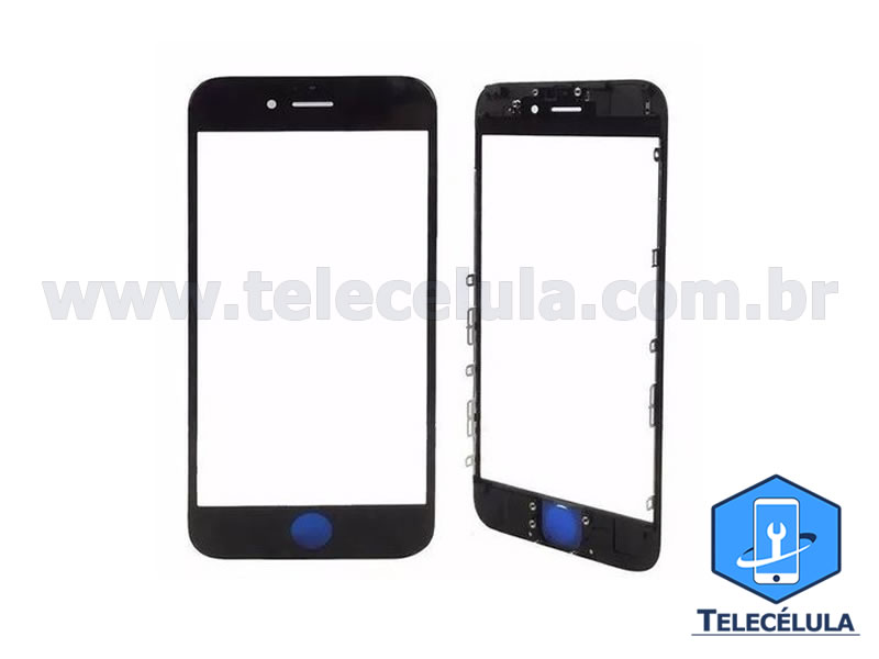 Sem Imagem - VISOR, TELA LENTE COMPATVEL COM APPLE IPHONE 8 (4.7) PRETO COM OCA E ARO GENRICO